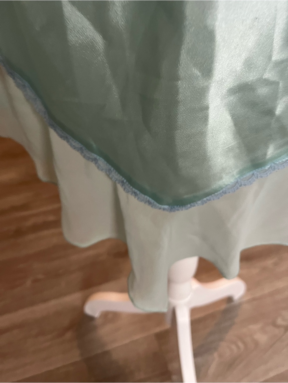 Silky Aqua Lace-Trim Chemise Nightdress - Picture 8 of 9
